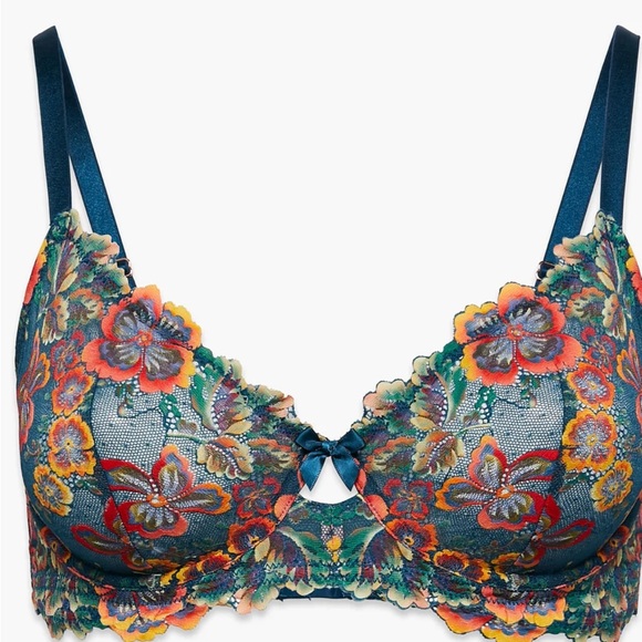 Savage X Fenty Sun Chaser Lace Unlined Push Bra - Picture 4 of 8